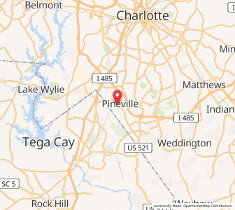 Map of Pineville, North Carolina
