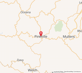 Map of Pineville, West Virginia