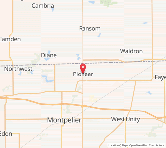 Map of Pioneer, Ohio