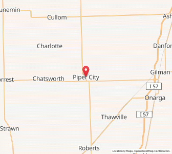 Map of Piper City, Illinois