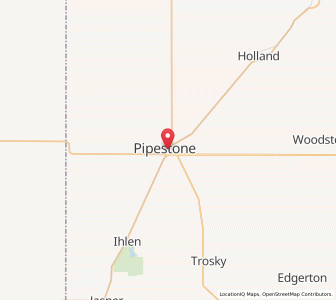 Map of Pipestone, Minnesota