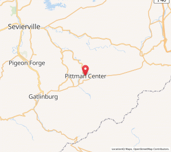 Map of Pittman Center, Tennessee