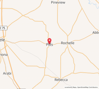 Map of Pitts, Georgia