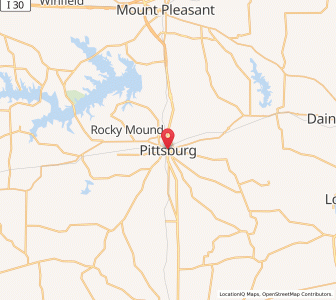 Map of Pittsburg, Texas