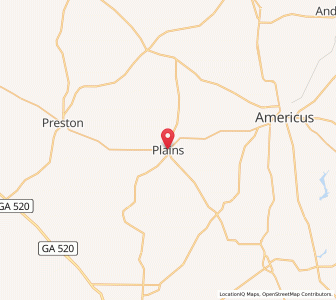 Map of Plains, Georgia