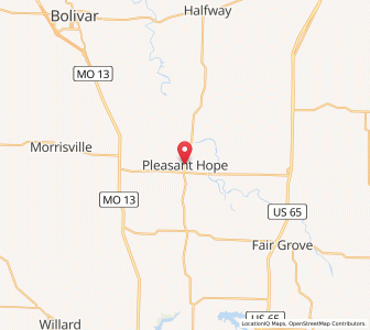 Map of Pleasant Hope, Missouri