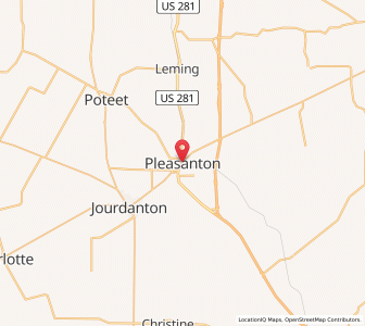 Map of Pleasanton, Texas