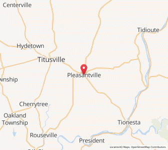 Map of Pleasantville (Venango County), Pennsylvania