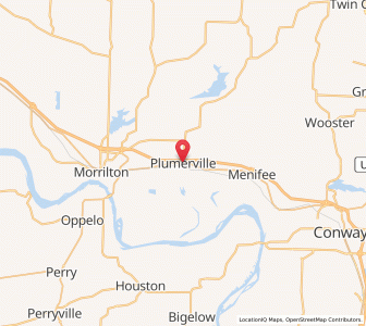 Map of Plumerville, Arkansas