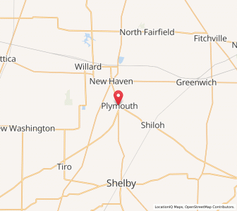 Map of Plymouth, Ohio