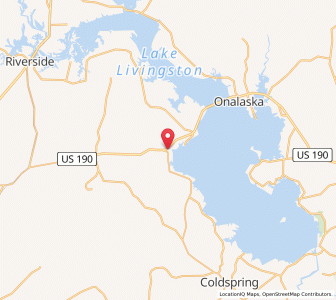 Map of Point Blank, Texas