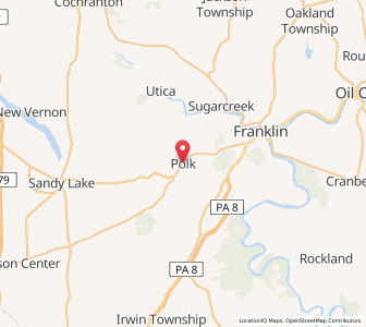 Map of Polk, Pennsylvania