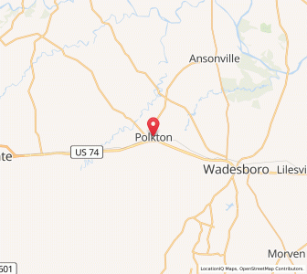 Map of Polkton, North Carolina