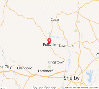 Map of Polkville, North Carolina