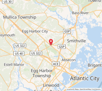 Map of Pomona, New Jersey