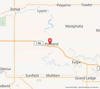 Map of Portland, Michigan