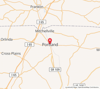 Map of Portland, Tennessee