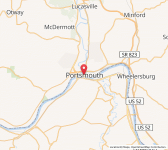 Map of Portsmouth, Ohio