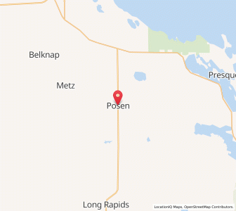 Map of Posen, Michigan