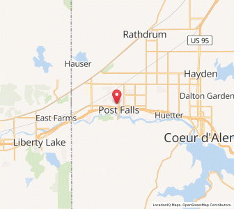 Map of Post Falls, Idaho