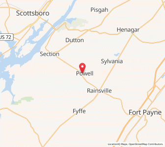 Map of Powell, Alabama