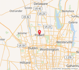 Map of Powell, Ohio