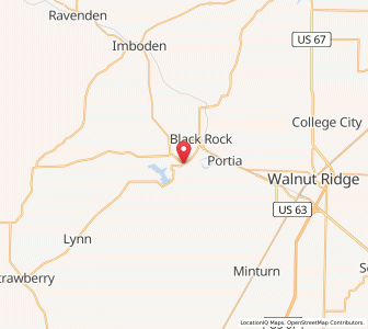 Map of Powhatan, Arkansas