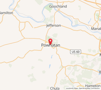 Map of Powhatan, Virginia