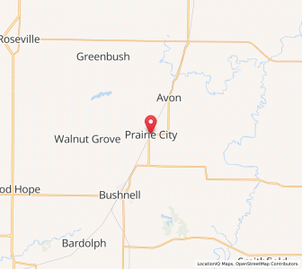 Map of Prairie City, Illinois