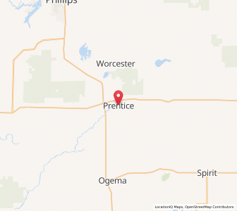 Map of Prentice, Wisconsin