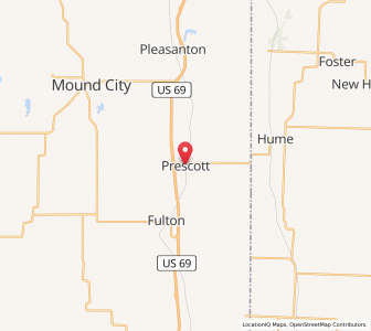 Map of Prescott, Kansas