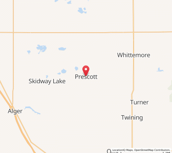Map of Prescott, Michigan