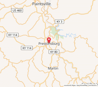 Map of Prestonsburg, Kentucky