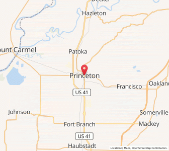 Map of Princeton, Indiana