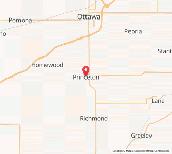Map of Princeton, Kansas