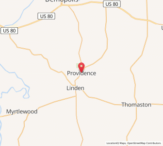 Map of Providence, Alabama