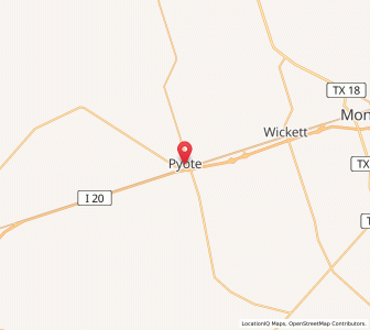 Map of Pyote, Texas