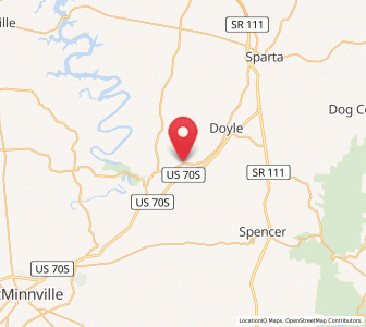 Map of Quebeck, Tennessee