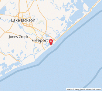 Map of Quintana, Texas