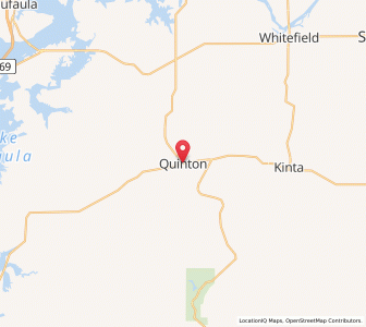 Map of Quinton, Oklahoma