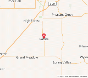 Map of Racine, Minnesota