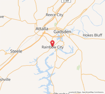 Map of Rainbow City, Alabama