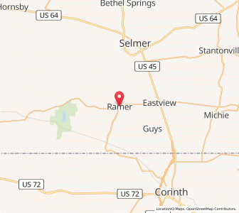 Map of Ramer, Tennessee