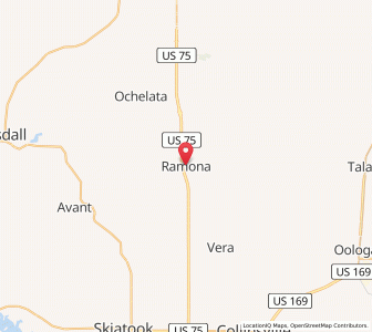 Map of Ramona, Oklahoma