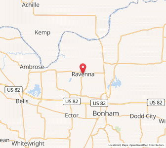 Map of Ravenna, Texas