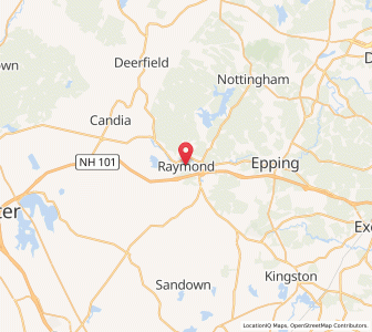 Map of Raymond, New Hampshire