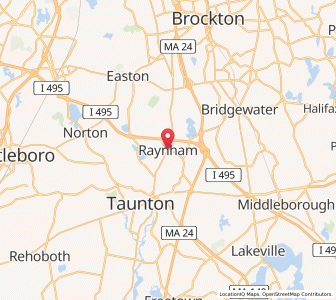 Map of Raynham, Massachusetts