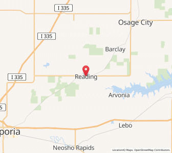 Map of Reading, Kansas