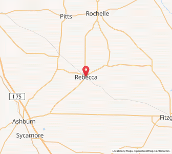 Map of Rebecca, Georgia