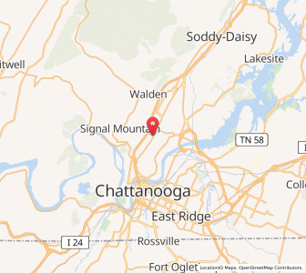 Map of Red Bank, Tennessee